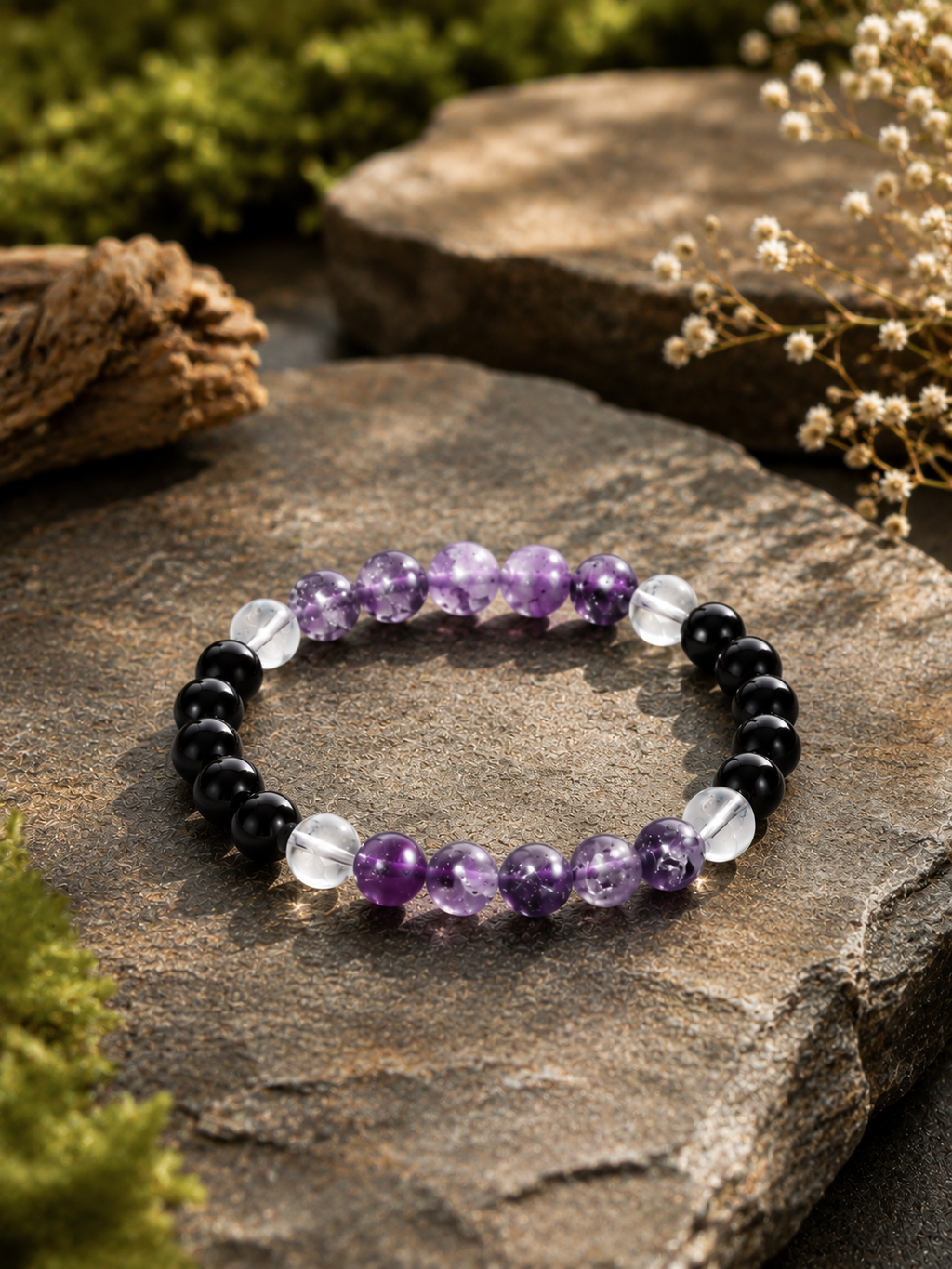Aquarius (कुम्भ) Rashi Bracelet | Stability, Wisdom & Success Crystal Bracelet