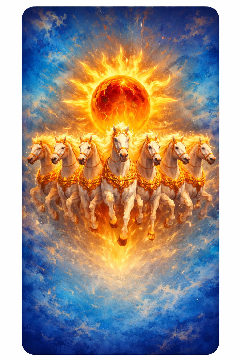 7 Horses of Surya Wallet Card - Good Luck With You Always