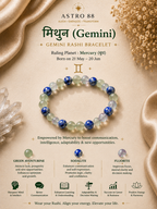 मिथुन (Gemini) Rashi Bracelet | Communication • Intelligence • Growth