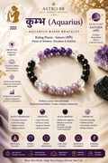 Aquarius (कुम्भ) Rashi Bracelet | Stability, Wisdom & Success Crystal Bracelet