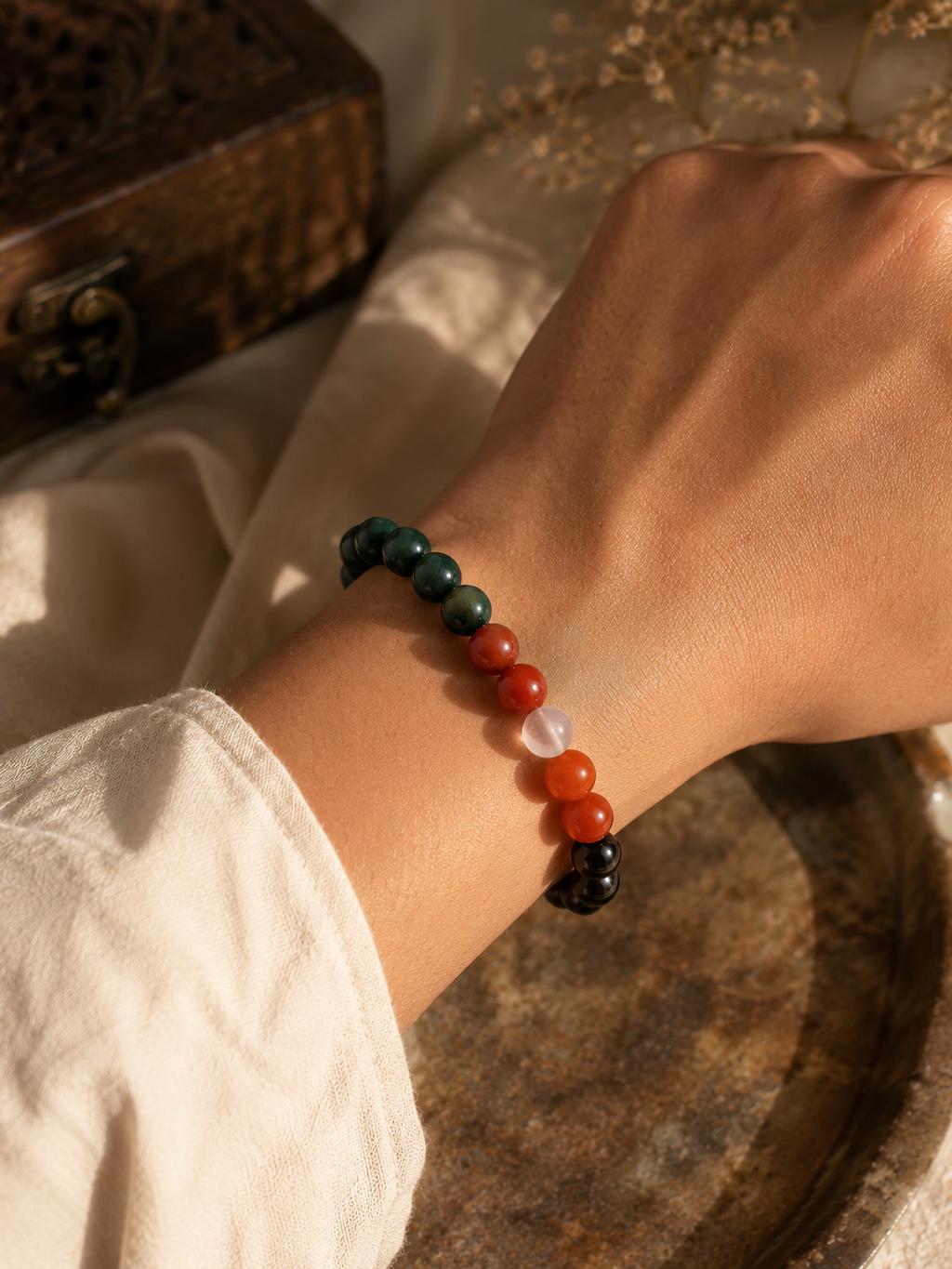 Aries (मेष) Rashi Bracelet | Courage, Strength & Success Crystal Bracelet