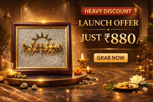 7 Horses on Raw Pyrite Frame - Money Attraction | Dhan Akarshan