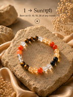 Mulank 1 - Sun Leadership Bracelet For Birth Numbers 1, 10, 19 & 28 of any month  (For Confidence • Leadership • Recognition • Career Growth)