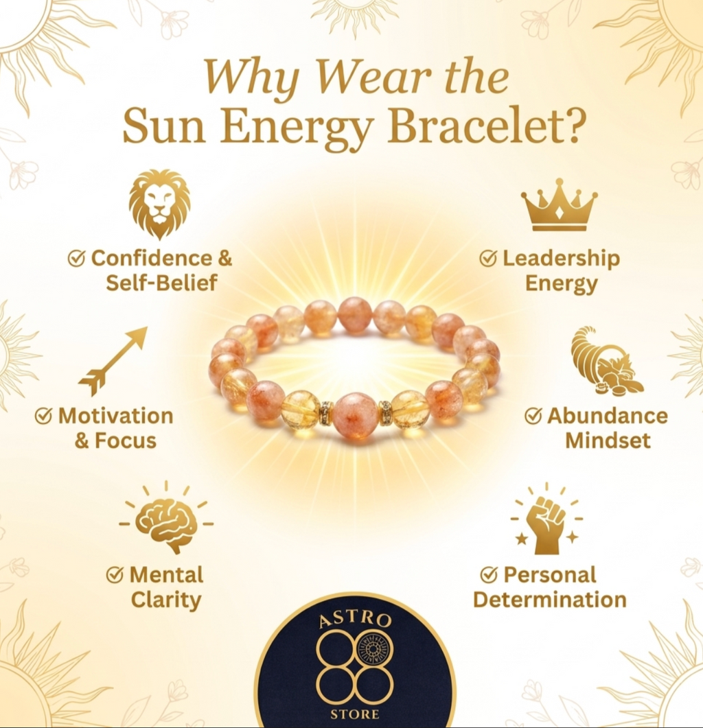 For Birth Numbers 1, 10, 19 & 28 of any month - Sun Leadership Bracelet (For Confidence • Leadership • Recognition • Career Growth)