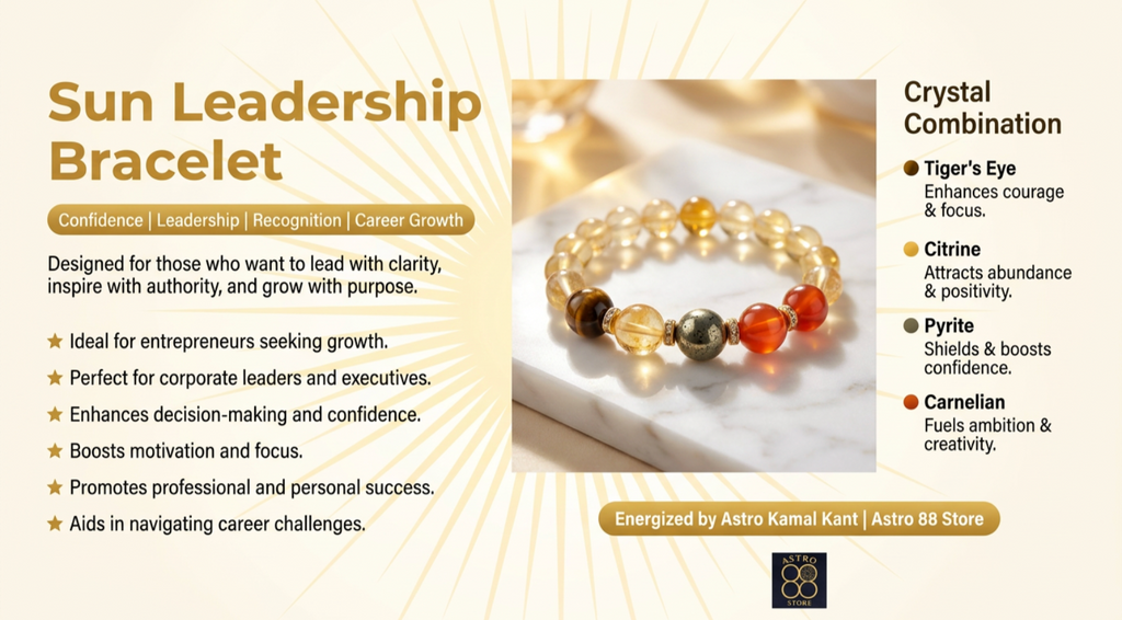 For Birth Numbers 1, 10, 19 & 28 of any month - Sun Leadership Bracelet (For Confidence • Leadership • Recognition • Career Growth)