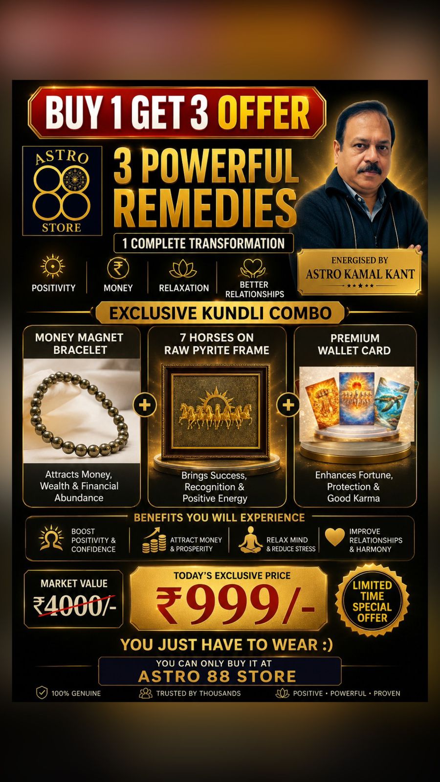 💰 Money & Luck Magnet Mega Combo – Buy 1, Get 3 Benefits!
