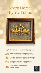 7 Horses on Raw Pyrite Frame - Money Attraction | Dhan Akarshan