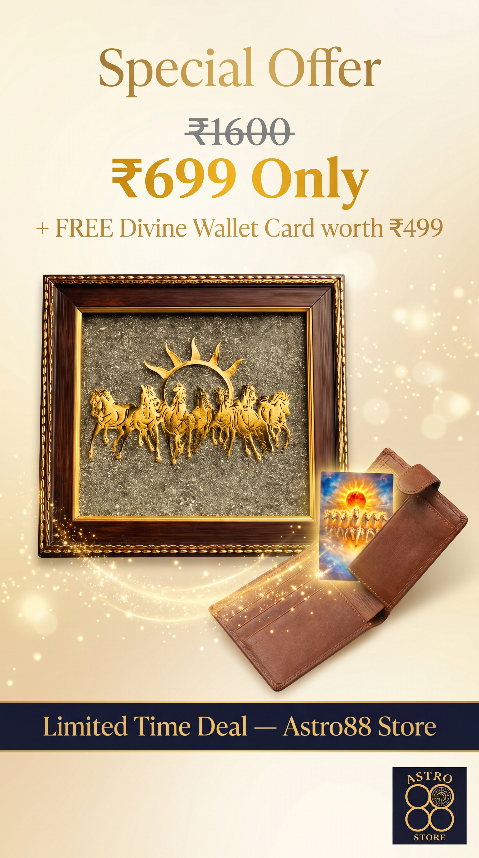 7 Horses on Raw Pyrite Frame - Money Attraction | Dhan Akarshan
